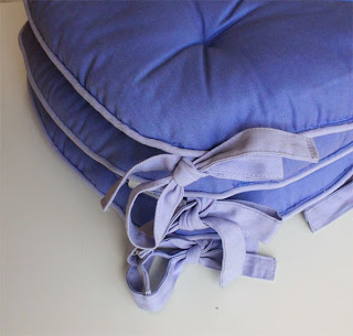 cuscini sedie per la cucina rotondi azzurri